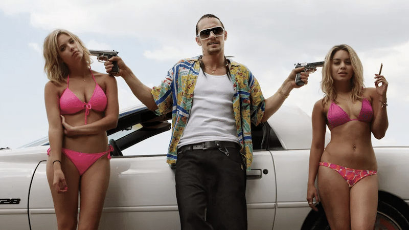 Smoking and gun play not included in rankings but would have pushed Florida to 100 of top 100 most dangerous beaches in US. Photo: Spring Breakers.